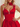 Tank Illusion Bodice With Flower Choker Mini Ball Gown Party Dress in Red