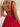 Tank Illusion Bodice With Flower Choker Mini Ball Gown Party Dress in Red
