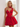 Tank Illusion Bodice With Flower Choker Mini Ball Gown Party Dress in Red