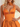 Tank Illusion Bodice With Flower Choker Mini Ball Gown Party Dress in Orange