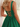 Tank Illusion Bodice With Flower Choker Mini Ball Gown Party Dress in Emerald Green