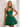 Tank Illusion Bodice With Flower Choker Mini Ball Gown Party Dress in Emerald Green