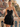 Sparkly Bodice Strapless Ball Gown Mini Ruffle Summer Dress in Black