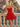 Sparkly Bodice Strapless Ball Gown Mini Ruffle Summer Dress in Red