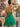 Sparkly Bodice Strapless Ball Gown Mini Ruffle Summer Dress in Emerald Green
