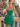 Sparkly Bodice Strapless Ball Gown Mini Ruffle Summer Dress in Emerald Green