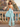 Sweetheart Bodice Bow Back Ball Gown Mini Bubble Dress in Baby Blue