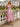 Sweetheart Neck Bodice Lace Up Midi A-Line Prom Dress in Pink Floral