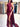 Hand Made Flower One Shoulder Satin Prom Dress With Drop Train - Burgundy