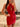 Hand Made Flower Pleated Boned Mini Prom Dress - Red