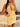Hand Made Flower Pleated Boned Mini Prom Dress - Yellow