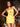 Sparkly Cut Front 3D Rose Halter Mini Prom Dress-Yellow
