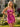 Sparkly Cut Front 3D Rose Halter Mini Prom Dress in Fuchsia