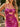 Sparkly Cut Front 3D Rose Halter Mini Prom Dress in Fuchsia