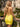 Sparkly Cut Front 3D Rose Halter Mini Prom Dress in Yellow