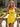 Sparkly Cut Front 3D Rose Halter Mini Prom Dress in Yellow