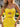 Sparkly Cut Front 3D Rose Halter Mini Prom Dress in Yellow