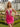 Hand Beading Crystal Satin Mini Prom Dress - Hot Pink