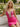 Hand Beading Crystal Satin Mini Prom Dress - Hot Pink