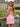 Hand Beading Crystal Satin Mini Prom Dress - Pink