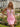 Hand Beading Crystal Satin Mini Prom Dress - Pink