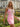 Hand Beading Crystal Satin Mini Prom Dress - Pink