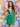 Hand Beading Crystal Satin Mini Prom Dress - Emerald Green