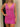 Hot Fix Deep V-Neck Sheath Mini Prom Dress - Hot Pink