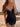 Beaded Boned Sparkly Sheath Mini Prom Dress - Black