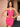 3D Rose Crystal Deep V Neck Mini Prom Dress-Hot Pink