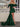 Off Shoulder Satin Bow Waist Drop Mini Prom Dress - Dark Green