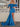 Off Shoulder Satin Bow Waist Drop Mini Prom Dress - Blue