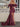 Off Shoulder Satin Bow Waist Drop Mini Prom Dress - Burgundy