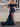 Off Shoulder Satin Bow Waist Drop Mini Prom Dress - Navy Blue