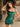 Sheer Bodice Boned Crystal Mini Prom Dress - Emerald Green