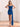 Waist Drop Pleated Boned Satin Mini Prom Dress - Royal Blue