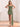 Waist Drop Pleated Boned Satin Mini Prom Dress - Sage Green