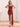 Waist Drop Pleated Boned Satin Mini Prom Dress - Rust