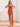 Waist Drop Pleated Boned Satin Mini Prom Dress - Orange