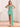 Waist Drop Pleated Boned Satin Mini Prom Dress - Mint Green