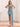 Waist Drop Pleated Boned Satin Mini Prom Dress - Sky Blue