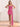 Waist Drop Pleated Boned Satin Mini Prom Dress - Hot Pink