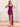 Waist Drop Pleated Boned Satin Mini Prom Dress - Fuchsia