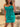 Pleated Lace Embroidery Boned Mini Prom Dress-Turquoise