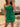 Pleated Lace Embroidery Boned Mini Prom Dress-Emerald Green