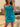 Pleated Lace Embroidery Boned Mini Prom Dress-Blue