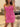 Pleated Lace Embroidery Boned Mini Prom Dress-Hot Pink