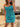 Pleated Lace Embroidery Boned Mini Prom Dress-Aqua Blue
