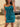 Pleated Lace Embroidery Boned Mini Prom Dress-Teal