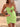 Cut Front Pleated Satin Mini Prom Dress - Fluorescent